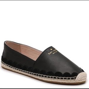 kate spade espadrille flat•leather•9.5•EUC•black